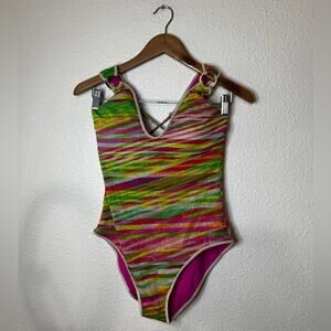 BECCA Awaken Scoop Neckline Open Back One Piece Swimsit LARGE